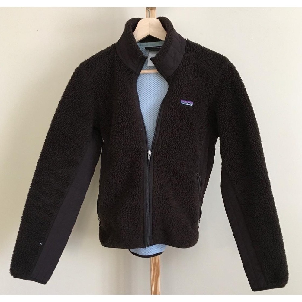 Patagonia Synchilla Full Zip Fleece Jacket Brown Womens Quilted Hybrid Small
